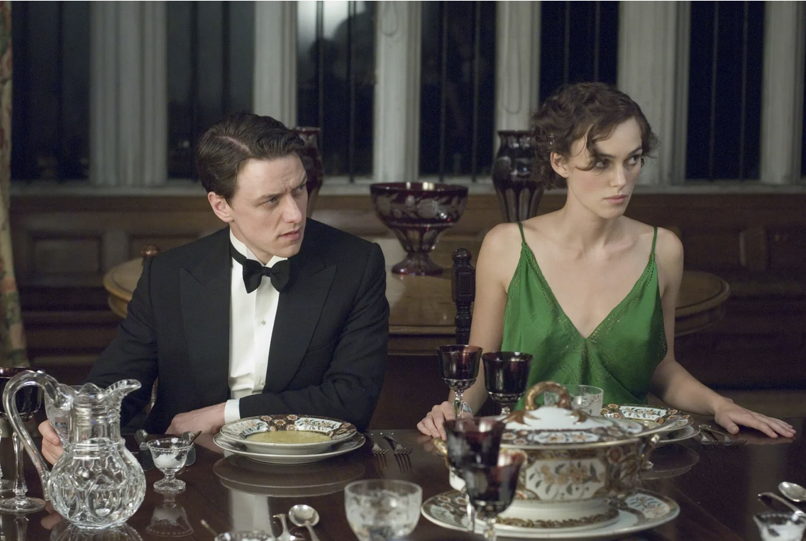 still from period romance film Atonement