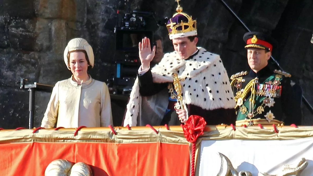 Image still from the Crown of Prince Charles's investiture at Caernarfon Castle 